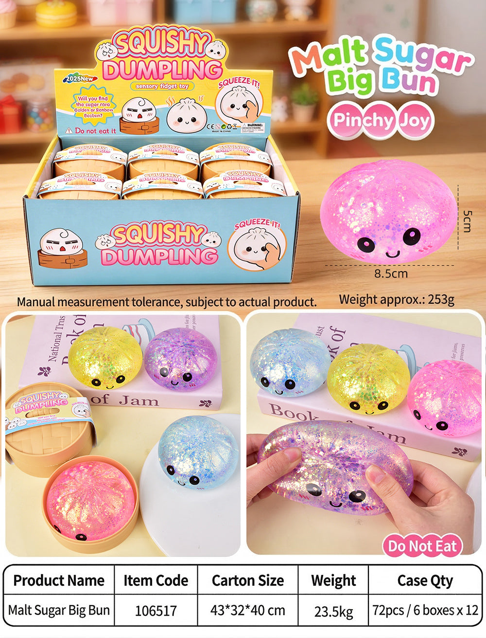 Glitter Dumpling Squishy -  Random-4/12PCS-（Pre-Order – Ships in 10 Days）