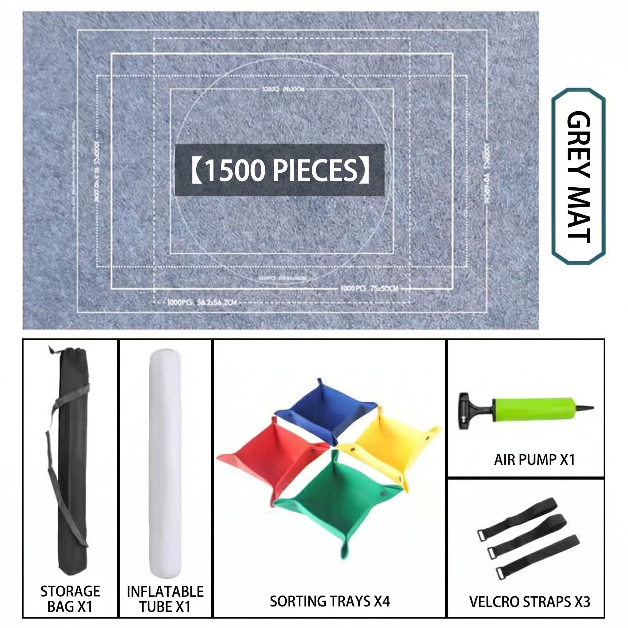 6 Pcs Puzzle Mat Set for Up to 1500 Pieces