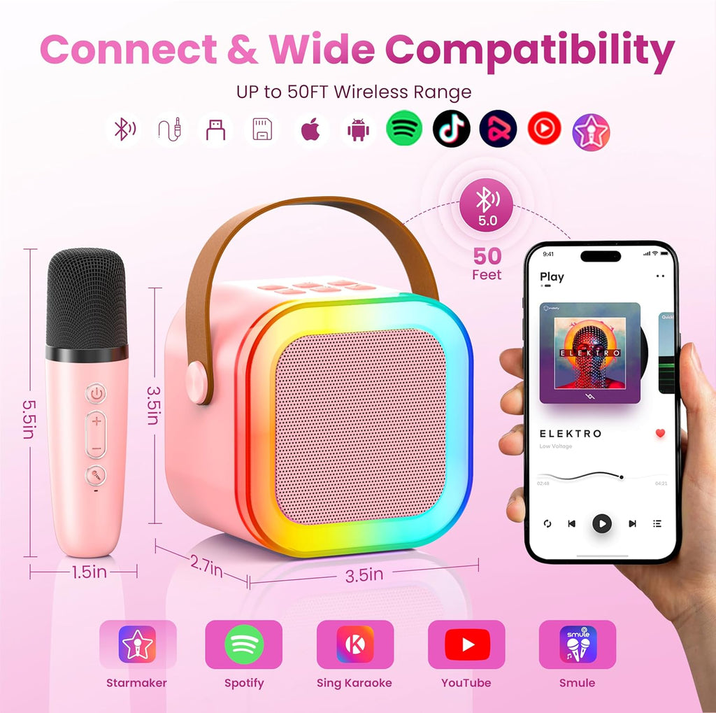 Portable Bluetooth Mini Karaoke Microphone Singing Speaker