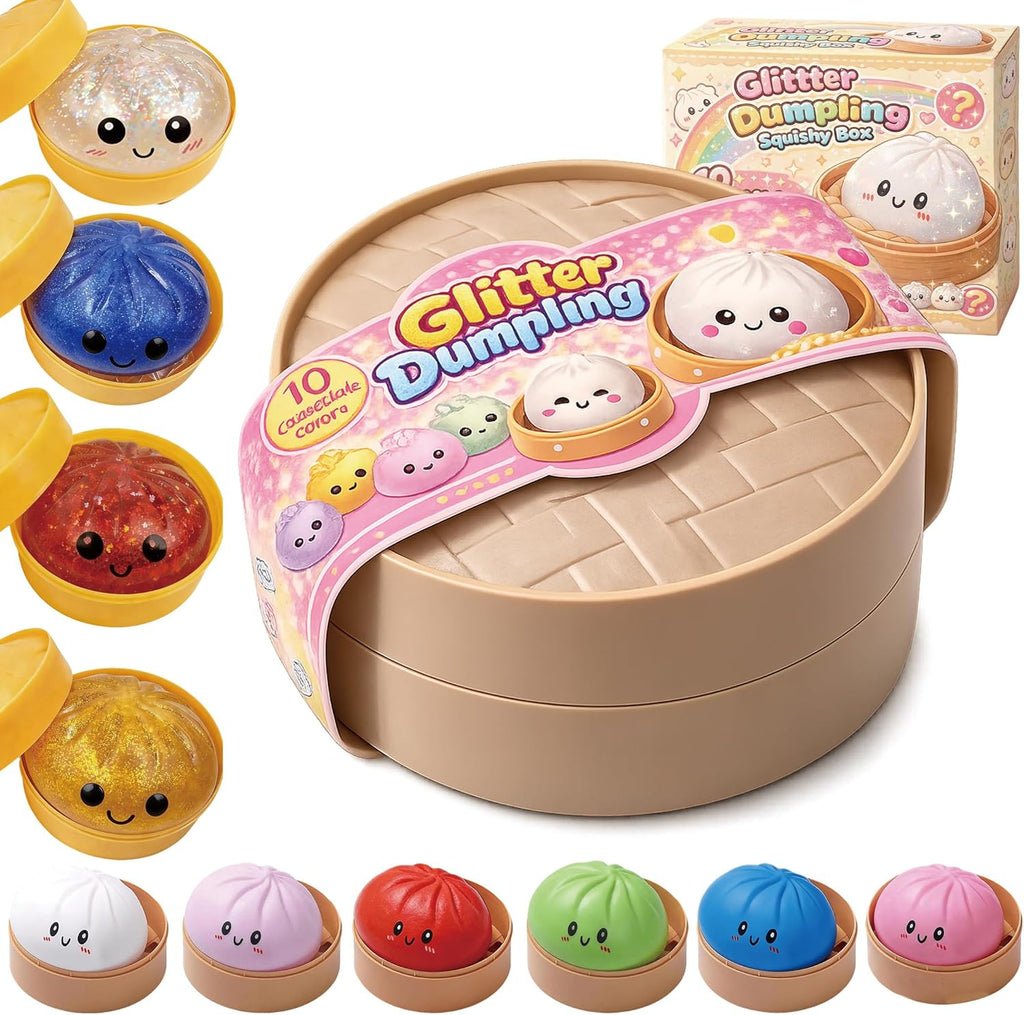 Glitter Dumpling Squishy -  Random-4/12PCS-（Pre-Order – Ships in 10 Days）