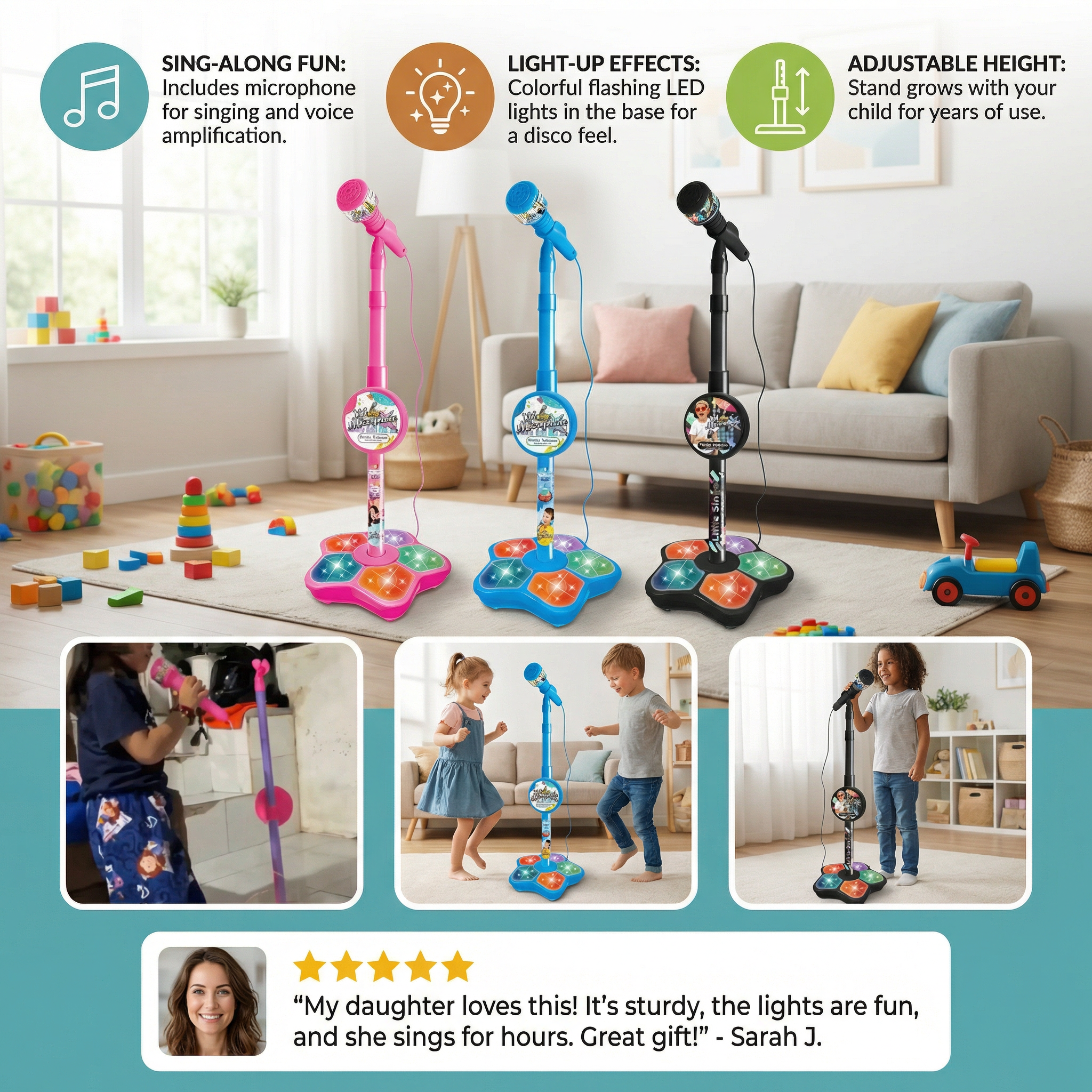 Kids Karaoke Machine with Microphone Stand – Singing Fun Set