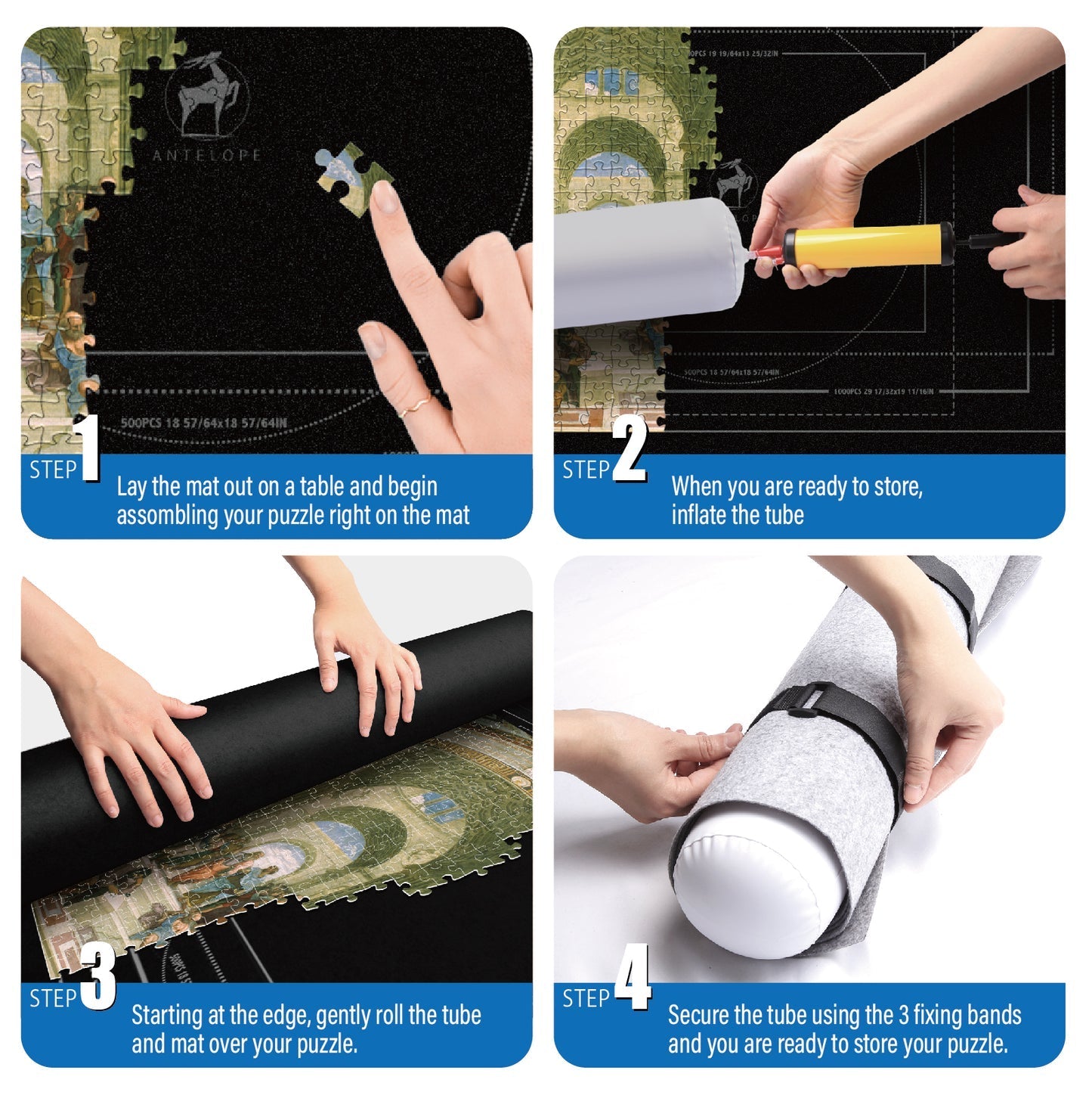 6 Pcs Puzzle Mat Set for Up to 1500 Pieces